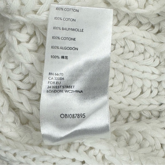 Free People Sweetheart White Mock Neck Thick Knit Sweater Size Small High Low - Picture 11 of 11